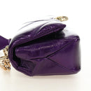 BVLGARI Serpenti Cabochon Cross Body Bag Leather Purple Gold Auth 184409SAM-3