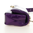 BVLGARI Serpenti Cabochon Cross Body Bag Leather Purple Gold Auth 184409SAM-4