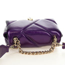 BVLGARI Serpenti Cabochon Cross Body Bag Leather Purple Gold Auth 184409SAM-6