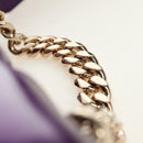 BVLGARI Serpenti Cabochon Cross Body Bag Leather Purple Gold Auth 184409SAM-14