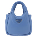 PRADA Hand Bag Leather 2way Light Blue Silver Auth 184410SAM-2