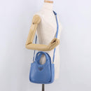 PRADA Hand Bag Leather 2way Light Blue Silver Auth 184410SAM-24