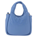 PRADA Hand Bag Leather 2way Light Blue Silver Auth 184410SAM-3