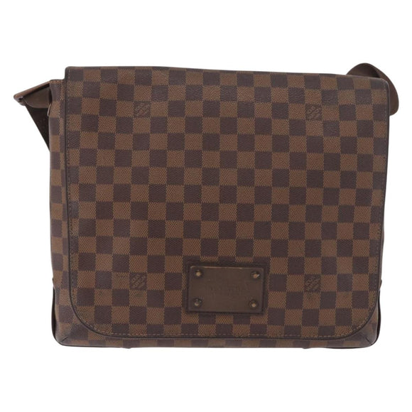 LOUIS VUITTON Damier Ebene Brooklyn MM Shoulder Bag N51211 LV Auth 184412