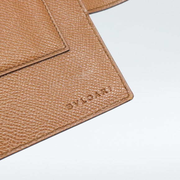 BVLGARI Agenda-omslag Leer Bruin Goud Authentiek 184414