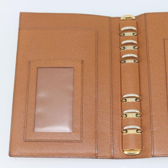 BVLGARI Agenda-omslag Leer Bruin Goud Authentiek 184414