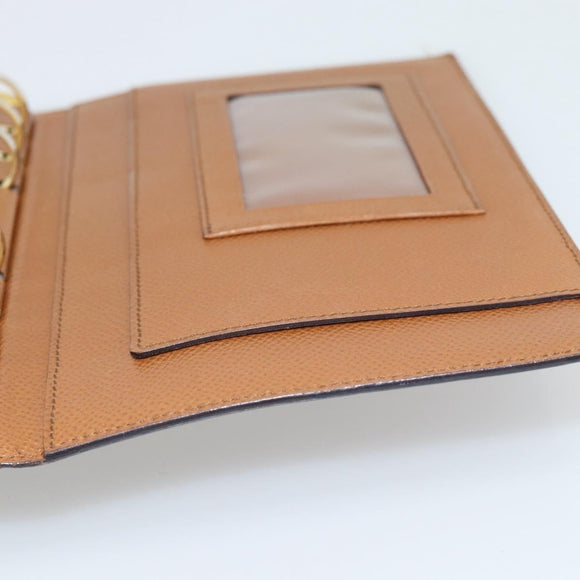 BVLGARI Agenda-omslag Leer Bruin Goud Authentiek 184414