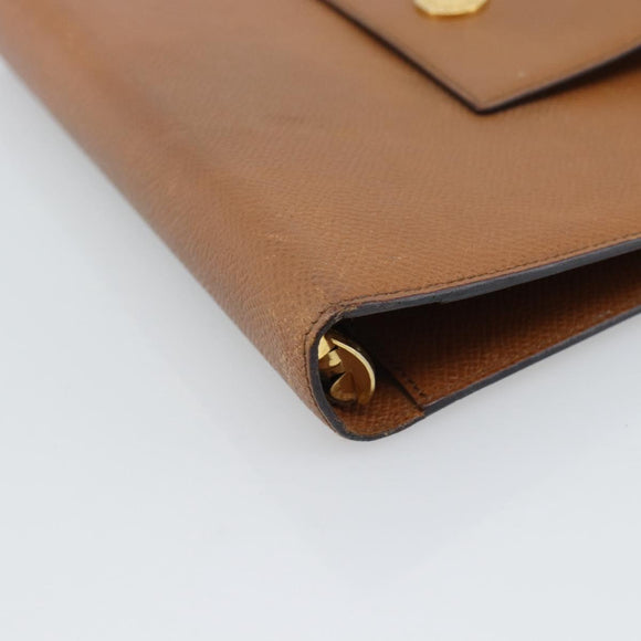 BVLGARI Agenda-omslag Leer Bruin Goud Authentiek 184414