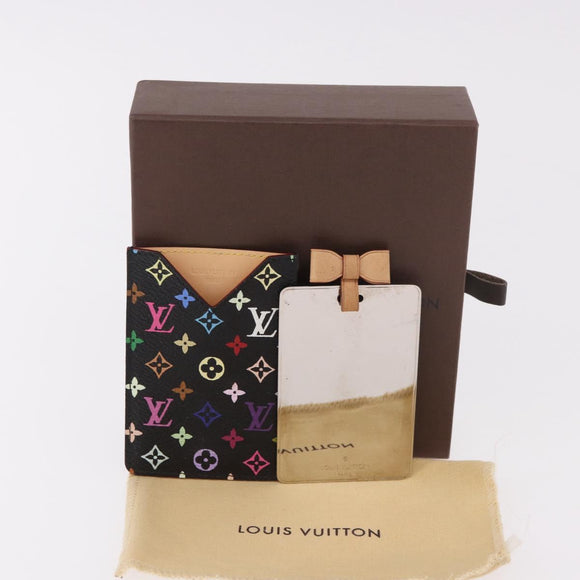 LOUIS VUITTON Monogram Multicolor Etui Spiegel Zwart M92651 LV Auth 184415V