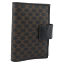 CELINE Macadam Canvas Day Planner Cover PVC Leather Black Gold Auth 184416-1