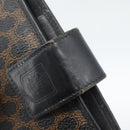 CELINE Macadam Canvas Day Planner Cover PVC Leather Black Gold Auth 184416-12