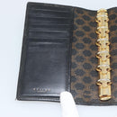 CELINE Macadam Canvas Day Planner Cover PVC Leather Black Gold Auth 184416-15
