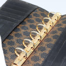 CELINE Macadam Canvas Day Planner Cover PVC Leather Black Gold Auth 184416-17