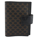 CELINE Macadam Canvas Day Planner Cover PVC Leather Black Gold Auth 184416-2
