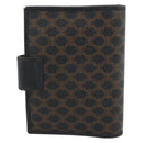 CELINE Macadam Canvas Day Planner Cover PVC Leather Black Gold Auth 184416-3
