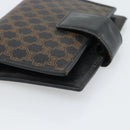 CELINE Macadam Canvas Day Planner Cover PVC Leather Black Gold Auth 184416-8