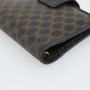 CELINE Macadam Canvas Day Planner Cover PVC Leather Black Gold Auth 184416-9