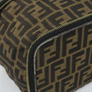 FENDI Zucca Canvas Vanity Pouch Black Brown Auth 184417-11