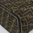 FENDI Zucca Canvas Vanity Pouch Black Brown Auth 184417-12