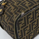 FENDI Zucca Canvas Vanity Pouch Black Brown Auth 184417-13