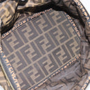 FENDI Zucca Canvas Vanity Pouch Black Brown Auth 184417-16