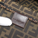 FENDI Zucca Canvas Vanity Pouch Black Brown Auth 184417-19