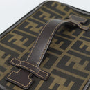 FENDI Zucca Canvas Vanity Pouch Black Brown Auth 184417-7