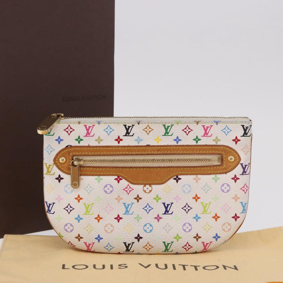 LOUIS VUITTON Monogram Multicolor Pochette GM Pouch White M60027 LV Auth 184418A