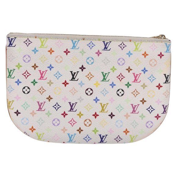 LOUIS VUITTON Monogram Multicolor Pochette GM Pouch White M60027 LV Auth 184418A