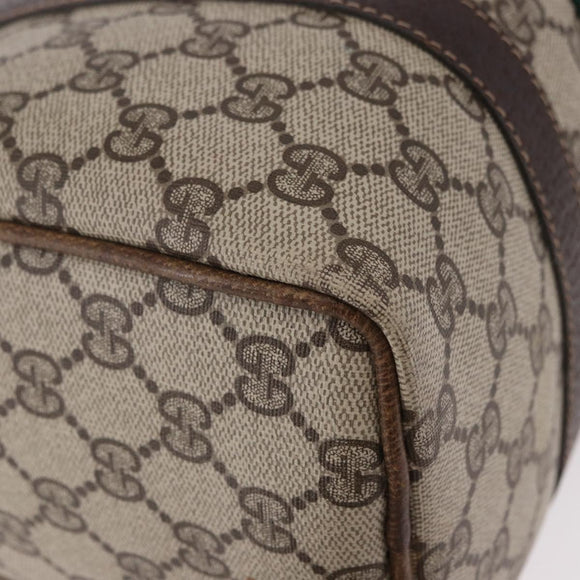 GUCCI GG Supreme Web Sherry Line Handtas PVC Beige Goud Rood Auth 184430
