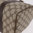 GUCCI GG Supreme Web Sherry Line Handtas PVC Beige Goud Rood Auth 184430-11