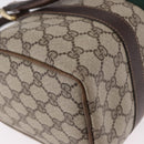 GUCCI GG Supreme Web Sherry Line Handtas PVC Beige Goud Rood Auth 184430-12