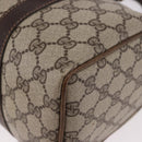 GUCCI GG Supreme Web Sherry Line Handtas PVC Beige Goud Rood Auth 184430-13