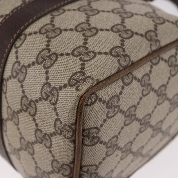 GUCCI GG Supreme Web Sherry Line Handtas PVC Beige Goud Rood Auth 184430