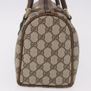 GUCCI GG Supreme Web Sherry Line Handtas PVC Beige Goud Rood Auth 184430-4