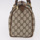 GUCCI GG Supreme Web Sherry Line Handtas PVC Beige Goud Rood Auth 184430-5