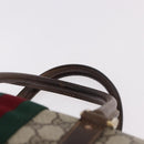 GUCCI GG Supreme Web Sherry Line Handtas PVC Beige Goud Rood Auth 184430-8