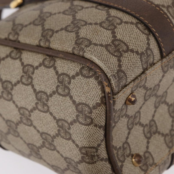 GUCCI GG Supreme Hand Bag PVC Beige Gold 000 58 0093 Auth 184431