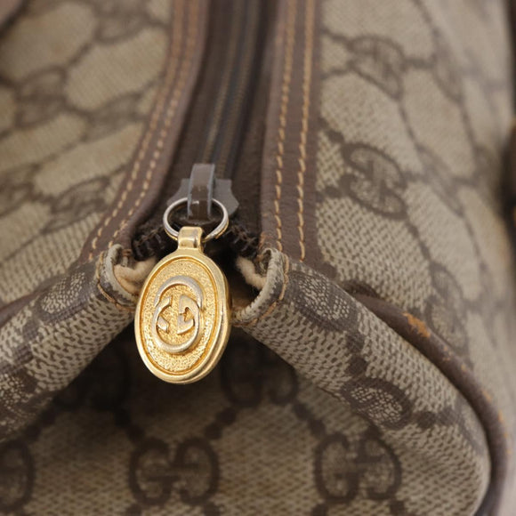 GUCCI GG Supreme Hand Bag PVC Beige Gold 000 58 0093 Auth 184431