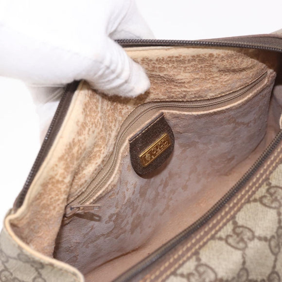 GUCCI GG Supreme Hand Bag PVC Beige Gold 000 58 0093 Auth 184431