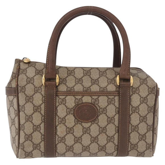 GUCCI GG Supreme Hand Bag PVC Beige Gold 000 58 0093 Auth 184431