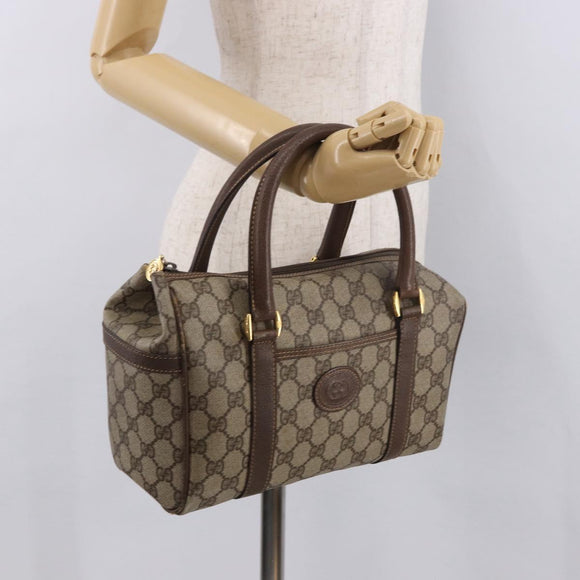 GUCCI GG Supreme Hand Bag PVC Beige Gold 000 58 0093 Auth 184431