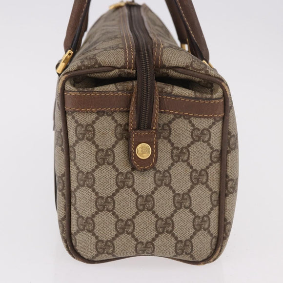 GUCCI GG Supreme Hand Bag PVC Beige Gold 000 58 0093 Auth 184431