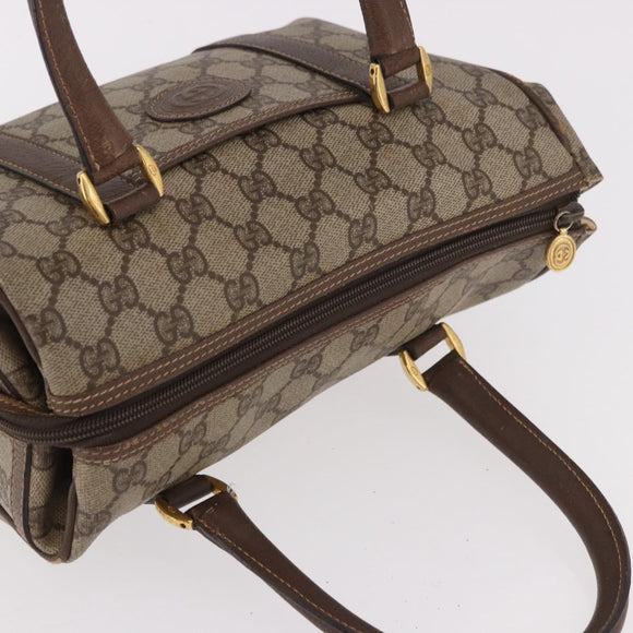 GUCCI GG Supreme Hand Bag PVC Beige Gold 000 58 0093 Auth 184431