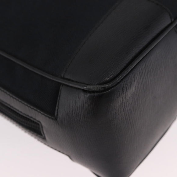 GUCCI Hand Bag Canvas Black Gold Auth 184433