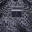 GUCCI Hand Bag Canvas Black Gold Auth 184433-16