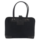 GUCCI Hand Bag Canvas Black Gold Auth 184433-3