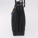 GUCCI Hand Bag Canvas Black Gold Auth 184433-4