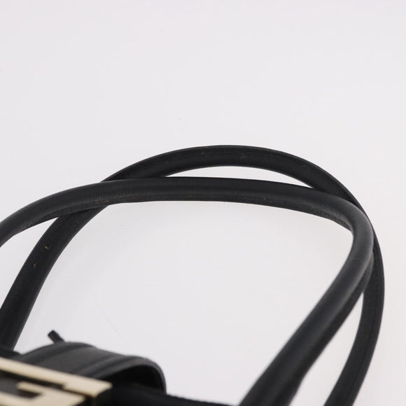 GUCCI Hand Bag Canvas Black Gold Auth 184433