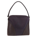 PRADA Shoulder Bag Leather Navy Silver Auth 184434-1